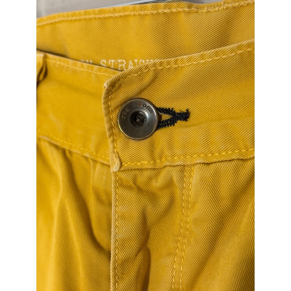 Rag & Bone RB 15X Slim Straight Pants Mens 31 Mustard Yellow Cotton Chinos USA - Picture 9 of 9